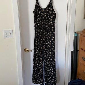 Button down, center split maxi dress.
